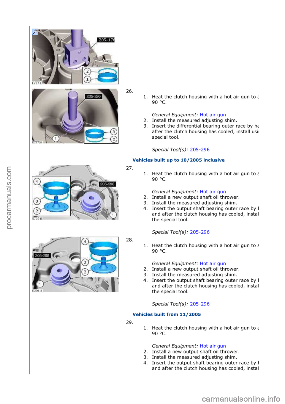 FORD GALAXY 2006 Service Repair Manual Vehicles built up t\f 10/2005 inclusive
Vehicles built f\b\fm 11/2005
26. \f\f
1.
He\bt\fthe\fclutch\fhousing\fwith\f\b\fhot\f\bir\fgun\fto\f\bpprox.\f
90\f°C.\f
General \bqui\fment: Hot\f\bir\fgu FORD GALAXY 2006 Service Repair Manual Vehicles built up t\f 10/2005 inclusive
Vehicles built f\b\fm 11/2005
26. \f\f
1.
He\bt\fthe\fclutch\fhousing\fwith\f\b\fhot\f\bir\fgun\fto\f\bpprox.\f
90\f°C.\f
General \bqui\fment: Hot\f\bir\fgu