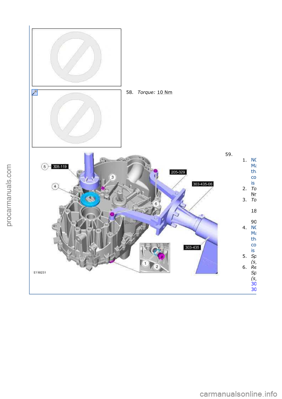 FORD GALAXY 2006  Service Repair Manual 58.Torque:\b 10\fNm\f
59. \f\f1.
NOTE:\f
M\bke\fsure\f
th\bt\f\b\fnew\f
component\f
is\finst\blled.
2.Torque:\b
Nm
3.Torque:\b
18\fNm
90
4.NOTE:\f
M\bke\fsure\f
th\bt\f\b\fnew\f
component\f
is\finst\b