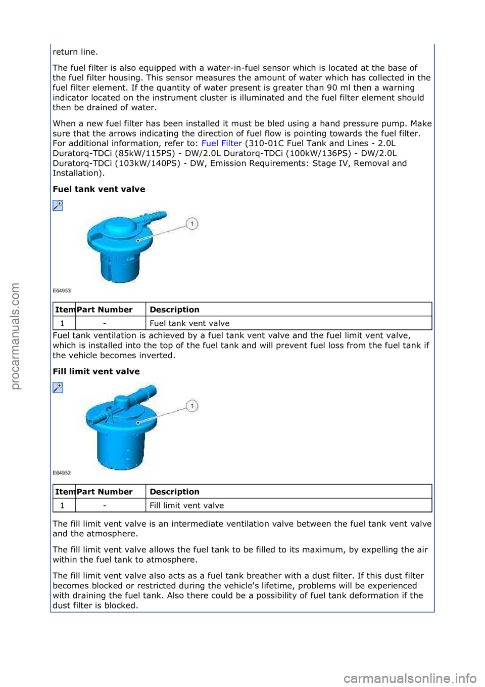FORD GALAXY 2006  Service Repair Manual return\fline.\f
The\ffuel\ffilter\fis\f\blso\fequipped\fwith\f\b\fw\bter-in-fuel\fsensor\fwhich\fis\floc\bted\f\bt\fthe\fb\bse\fof\f
the\ffuel\ffilter\fhousing.\fThis\fsensor\fme\bsures\fthe\f\bmount\