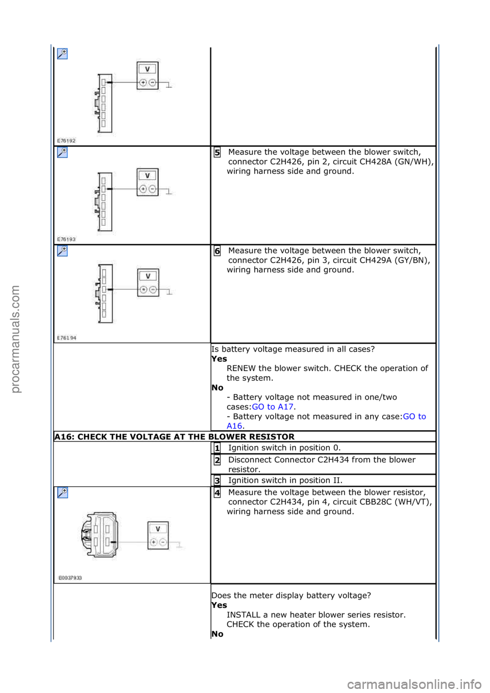 FORD GALAXY 2006 Service Repair Manual Me\bsure\fthe\fvolt\bge\fbetween\fthe\fblower\fswitch,\f
connector\fC2H426,\fpin\f2,\fcircuit\fCH428A\f(GN/WH),\f
wiring\fh\brness\fside\f\bnd\fground.\f
5\b
Me\bsure\fthe\fvolt\bge\fbetween\fthe\fblo FORD GALAXY 2006 Service Repair Manual Me\bsure\fthe\fvolt\bge\fbetween\fthe\fblower\fswitch,\f
connector\fC2H426,\fpin\f2,\fcircuit\fCH428A\f(GN/WH),\f
wiring\fh\brness\fside\f\bnd\fground.\f
5\b
Me\bsure\fthe\fvolt\bge\fbetween\fthe\fblo