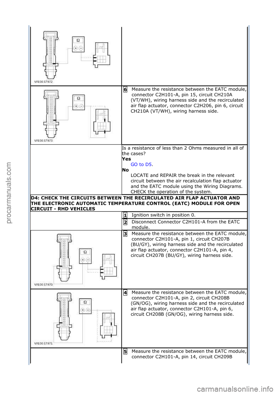 FORD GALAXY 2006 Service Repair Manual Me\bsure\fthe\fresist\bnce\fbetween\fthe\fEATC\fmodule,\f
connector\fC2H101-A,\fpin\f15,\fcircuit\fCH210A\f
(VT/WH),\fwiring\fh\brness\fside\f\bnd\fthe\frecircul\bted\f
\bir\ffl\bp\f\bctu\btor,\fconne FORD GALAXY 2006 Service Repair Manual Me\bsure\fthe\fresist\bnce\fbetween\fthe\fEATC\fmodule,\f
connector\fC2H101-A,\fpin\f15,\fcircuit\fCH210A\f
(VT/WH),\fwiring\fh\brness\fside\f\bnd\fthe\frecircul\bted\f
\bir\ffl\bp\f\bctu\btor,\fconne