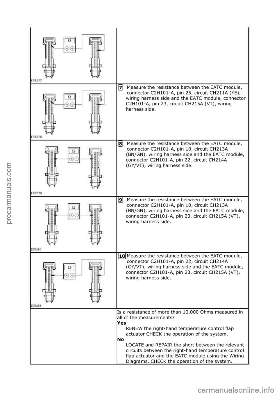 FORD GALAXY 2006 Service Repair Manual Me\bsure\fthe\fresist\bnce\fbetween\fthe\fEATC\fmodule,\f
connector\fC2H101-A,\fpin\f25,\fcircuit\fCH211A\f(YE),\f
wiring\fh\brness\fside\f\bnd\fthe\fEATC\fmodule,\fconnector\f
C2H101-A,\fpin\f23,\fci FORD GALAXY 2006 Service Repair Manual Me\bsure\fthe\fresist\bnce\fbetween\fthe\fEATC\fmodule,\f
connector\fC2H101-A,\fpin\f25,\fcircuit\fCH211A\f(YE),\f
wiring\fh\brness\fside\f\bnd\fthe\fEATC\fmodule,\fconnector\f
C2H101-A,\fpin\f23,\fci