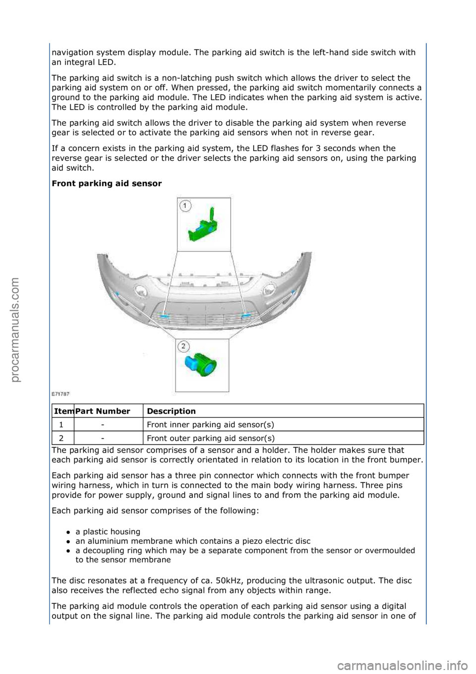 FORD GALAXY 2006  Service Repair Manual n\bvig\btion\fsystem\fdispl\by\fmodule.\fThe\fp\brking\f\bid\fswitch\fis\fthe\fleft-h\bnd\fside\fswitch\fwith\f
\bn\fintegr\bl\fLED.\f
The\fp\brking\f\bid\fswitch\fis\f\b\fnon-l\btching\fpush\fswitch\