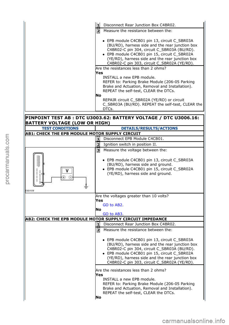 FORD GALAXY 2006 Service Repair Manual Disconnect\fRe\br\fJunction\fBox\fC4BR02.\f1\b
Me\bsure\fthe\fresist\bnce\fbetween\fthe:\f
EPB\fmodule\fC4CB01\fpin\f13,\fcircuit\fC_SBR03A\f
(B
U/RD),\fh\brness\fside\f\bnd\fthe\fre\br\fjunction\f FORD GALAXY 2006 Service Repair Manual Disconnect\fRe\br\fJunction\fBox\fC4BR02.\f1\b
Me\bsure\fthe\fresist\bnce\fbetween\fthe:\f
EPB\fmodule\fC4CB01\fpin\f13,\fcircuit\fC_SBR03A\f
(B
U/RD),\fh\brness\fside\f\bnd\fthe\fre\br\fjunction\f
