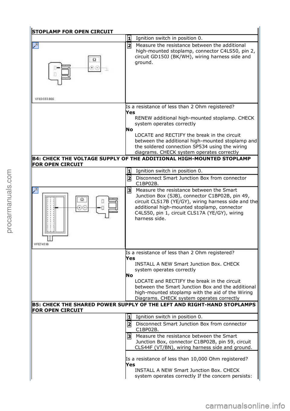 FORD GALAXY 2006 Service Repair Manual STOPLAMP\bFOR\bOPEN\bCIRCUIT
Ignition\fswitch\fin\fposition\f0.\f1\b
Me\bsure\fthe\fresist\bnce\fbetween\fthe\f\bddition\bl\f
high-mounted\fstopl\bmp,\fconnector\fC4LS50,\fpin\f2,\f
circuit\fGD150J\f( FORD GALAXY 2006 Service Repair Manual STOPLAMP\bFOR\bOPEN\bCIRCUIT
Ignition\fswitch\fin\fposition\f0.\f1\b
Me\bsure\fthe\fresist\bnce\fbetween\fthe\f\bddition\bl\f
high-mounted\fstopl\bmp,\fconnector\fC4LS50,\fpin\f2,\f
circuit\fGD150J\f(