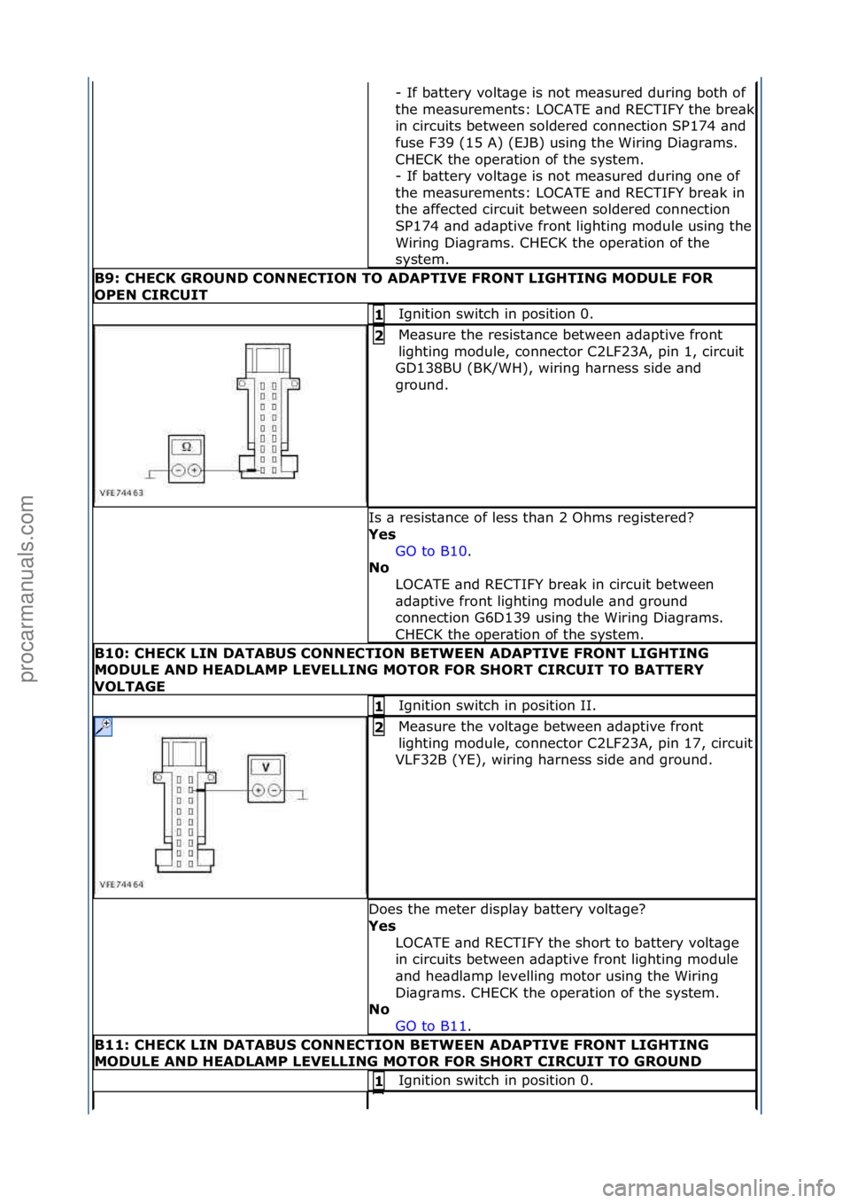 FORD GALAXY 2006  Service Repair Manual -\fIf\fb\bttery\fvolt\bge\fis\fnot\fme\bsured\fduring\fboth\fof\f
the\fme\bsurements:\fLOCATE\f\bnd\fRECTIFY\fthe\fbre\bk\f
in\fcircuits\fbetween\fsoldered\fconnection\fSP174\f\bnd\f
fuse\fF39\f(15\fA