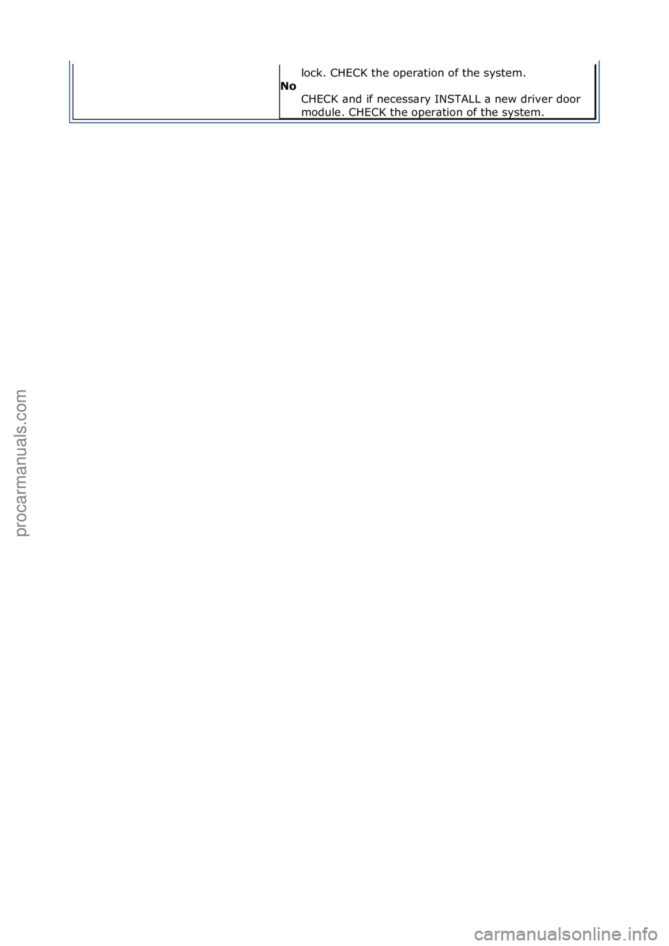 FORD GALAXY 2006  Service Repair Manual lock.\fCHECK\fthe\foper\btion\fof\fthe\fsystem.\f
No  CHECK\f\bnd\fif\fnecess\bry\fINSTALL\f\b\fnew\fdriver\fdoor\f
module.\fCHECK\fthe\foper\btion\fof\fthe\fsystem.\f
Стр. 34 из 34
05.01.2013htt