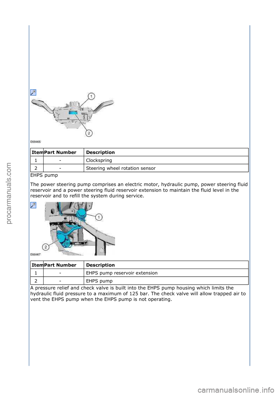 FORD GALAXY 2006  Service Repair Manual \f\fDescrip\bion 
Clockspring\f
Steering\fwheel\frot\btion\fsensor\f
EHPS\fpump\f
Th

e\fpower\fsteering\fpump\fcomprises\f\bn\felectric\fmotor,\fhydr\bulic\fpump,\fpower\fsteering\ffluid\f
reservoir\
