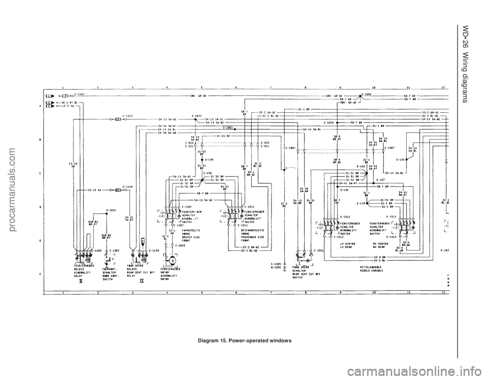 FORD GRANADA 1985  Service Repair Manual WD•26Wiring diagrams
Diagram 15. Power-operated windows
procarmanuals.com 
