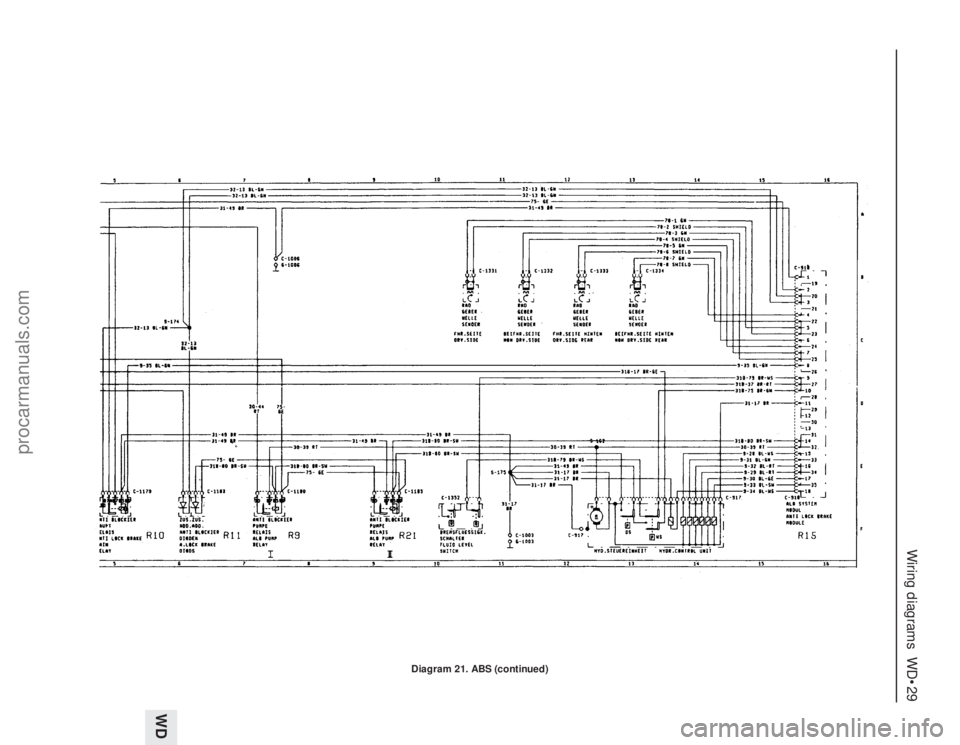 FORD GRANADA 1985  Service Repair Manual Wiring diagrams  WD•29
WD
Diagram 21. ABS (continued)
procarmanuals.com 
