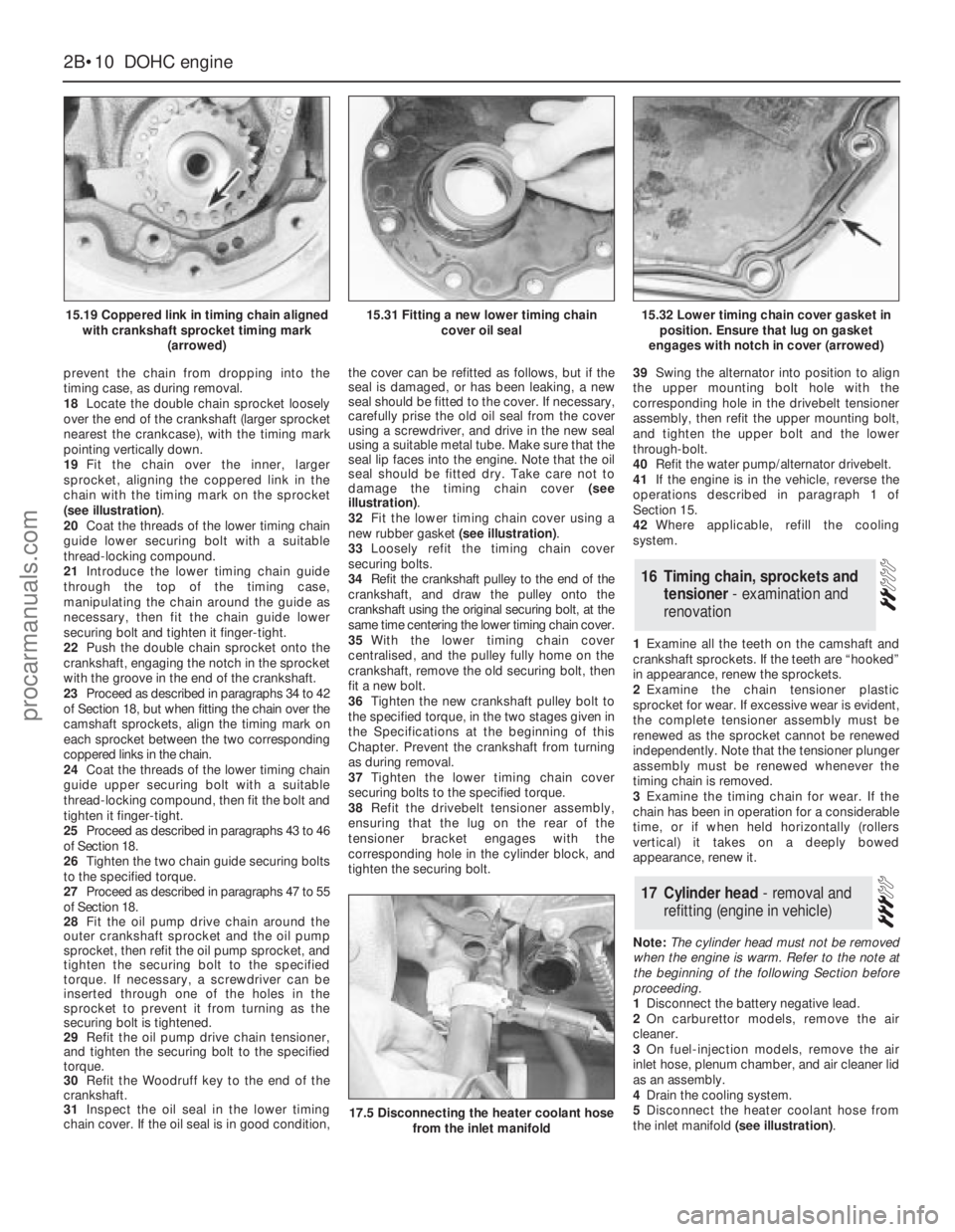 FORD GRANADA 1985 Service Repair Manual prevent the chain from dropping into the
timing case, as during removal.
18Locate the double chain sprocket loosely
over the end of the crankshaft (larger sprocket
nearest the crankcase), with the tim FORD GRANADA 1985 Service Repair Manual prevent the chain from dropping into the
timing case, as during removal.
18Locate the double chain sprocket loosely
over the end of the crankshaft (larger sprocket
nearest the crankcase), with the tim