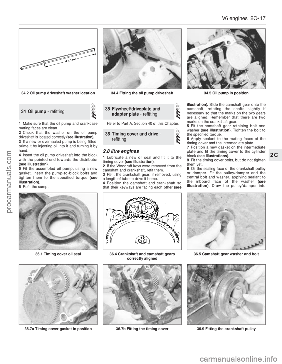 FORD GRANADA 1985 Service Repair Manual 1Make sure that the oil pump and crankcase
mating faces are clean.
2Check that the washer on the oil pump
driveshaft is located correctly (see illustration).
3If a new or overhauled pump is being fit FORD GRANADA 1985 Service Repair Manual 1Make sure that the oil pump and crankcase
mating faces are clean.
2Check that the washer on the oil pump
driveshaft is located correctly (see illustration).
3If a new or overhauled pump is being fit