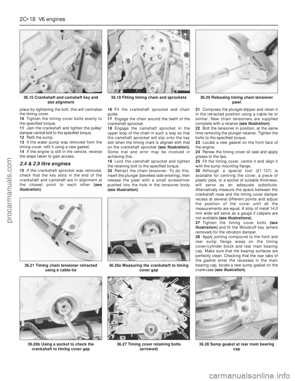 FORD GRANADA 1985 Service Repair Manual place by tightening the bolt; this will centralise
the timing cover.
10Tighten the timing cover bolts evenly to
the specified torque.
11Jam the crankshaft and tighten the pulley/
damper central bolt FORD GRANADA 1985 Service Repair Manual place by tightening the bolt; this will centralise
the timing cover.
10Tighten the timing cover bolts evenly to
the specified torque.
11Jam the crankshaft and tighten the pulley/
damper central bolt