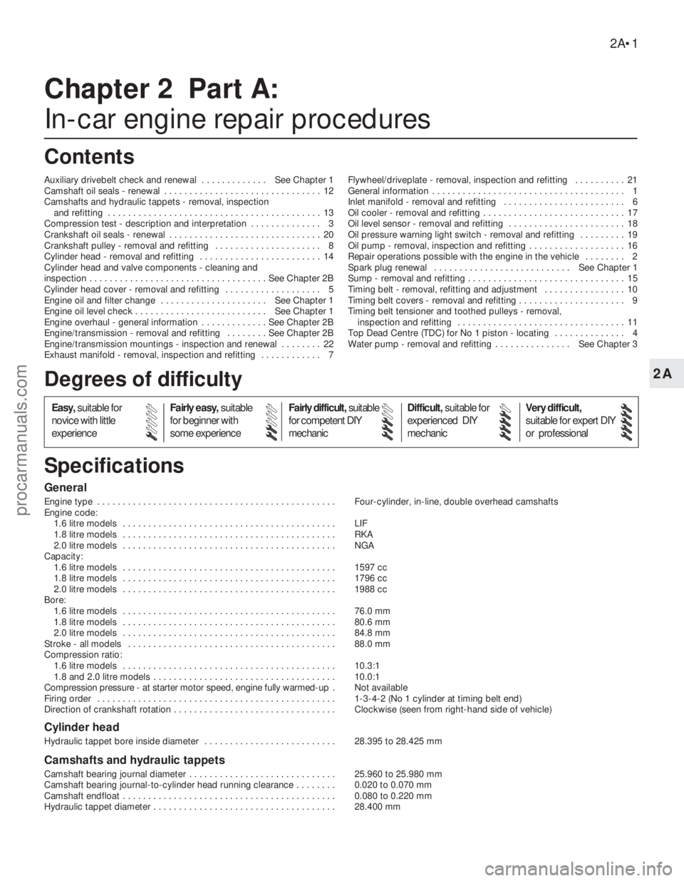 FORD MONDEO 1993 Service Repair Manual Chapter 2 Part A:
In-car engine repair procedures
Auxiliary drivebelt check and renewal . . . . . . . . . . . . . See Chapter 1
Camshaft oil seals - renewal . . . . . . . . . . . . . . . . . . . . FORD MONDEO 1993 Service Repair Manual Chapter 2 Part A:
In-car engine repair procedures
Auxiliary drivebelt check and renewal . . . . . . . . . . . . . See Chapter 1
Camshaft oil seals - renewal . . . . . . . . . . . . . . . . . . . .