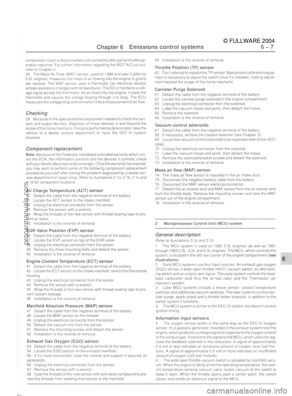 FORD MUSTANG 1979  Service Repair Manual 
© FULLWARE 2004procarmanuals.com 