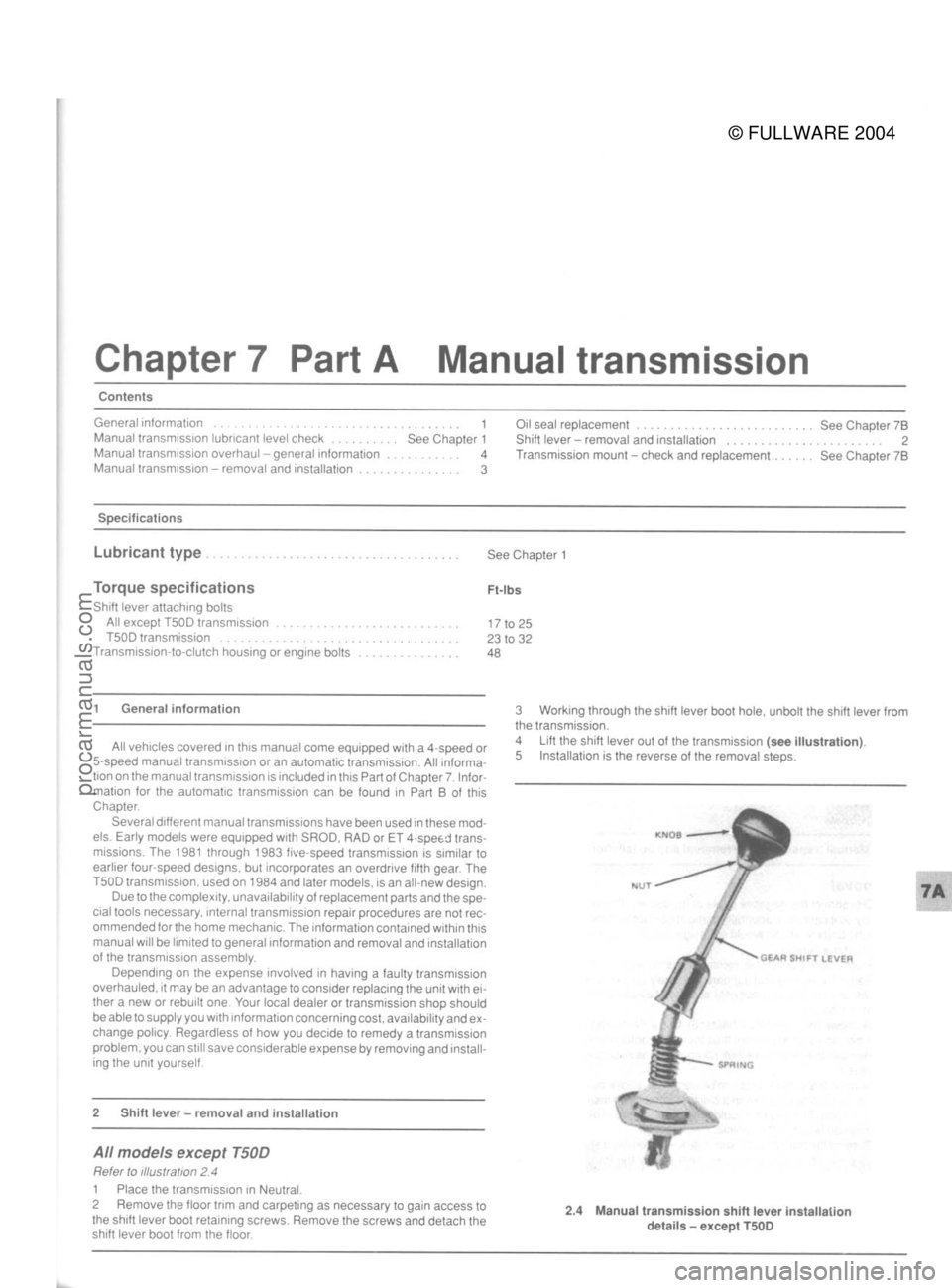 FORD MUSTANG 1979  Service Repair Manual 
© FULLWARE 2004procarmanuals.com 