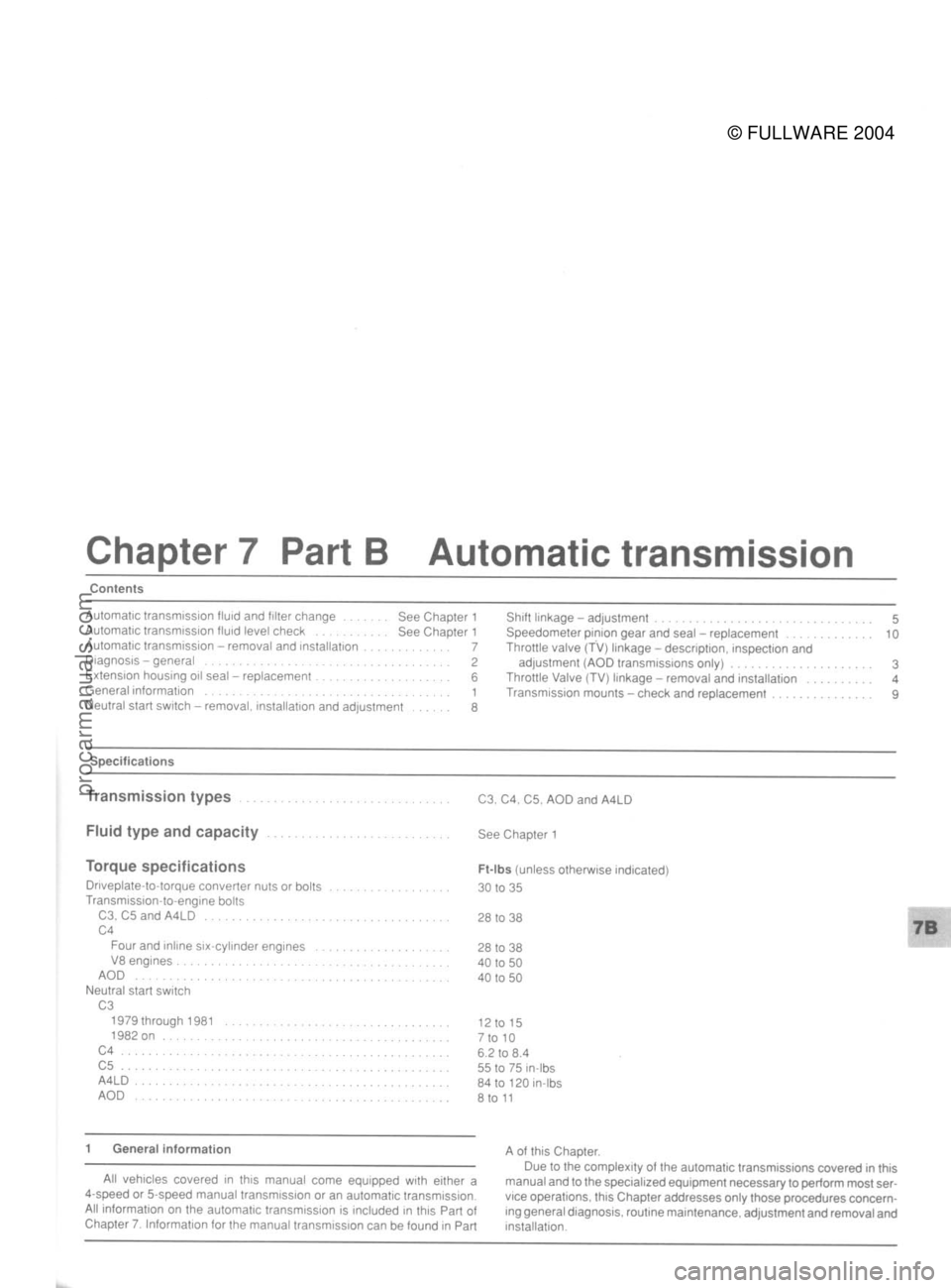 FORD MUSTANG 1979  Service Repair Manual 
© FULLWARE 2004procarmanuals.com 