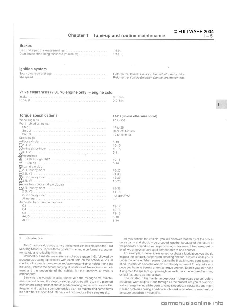 FORD MUSTANG 1979  Service Repair Manual 
© FULLWARE 2004procarmanuals.com 