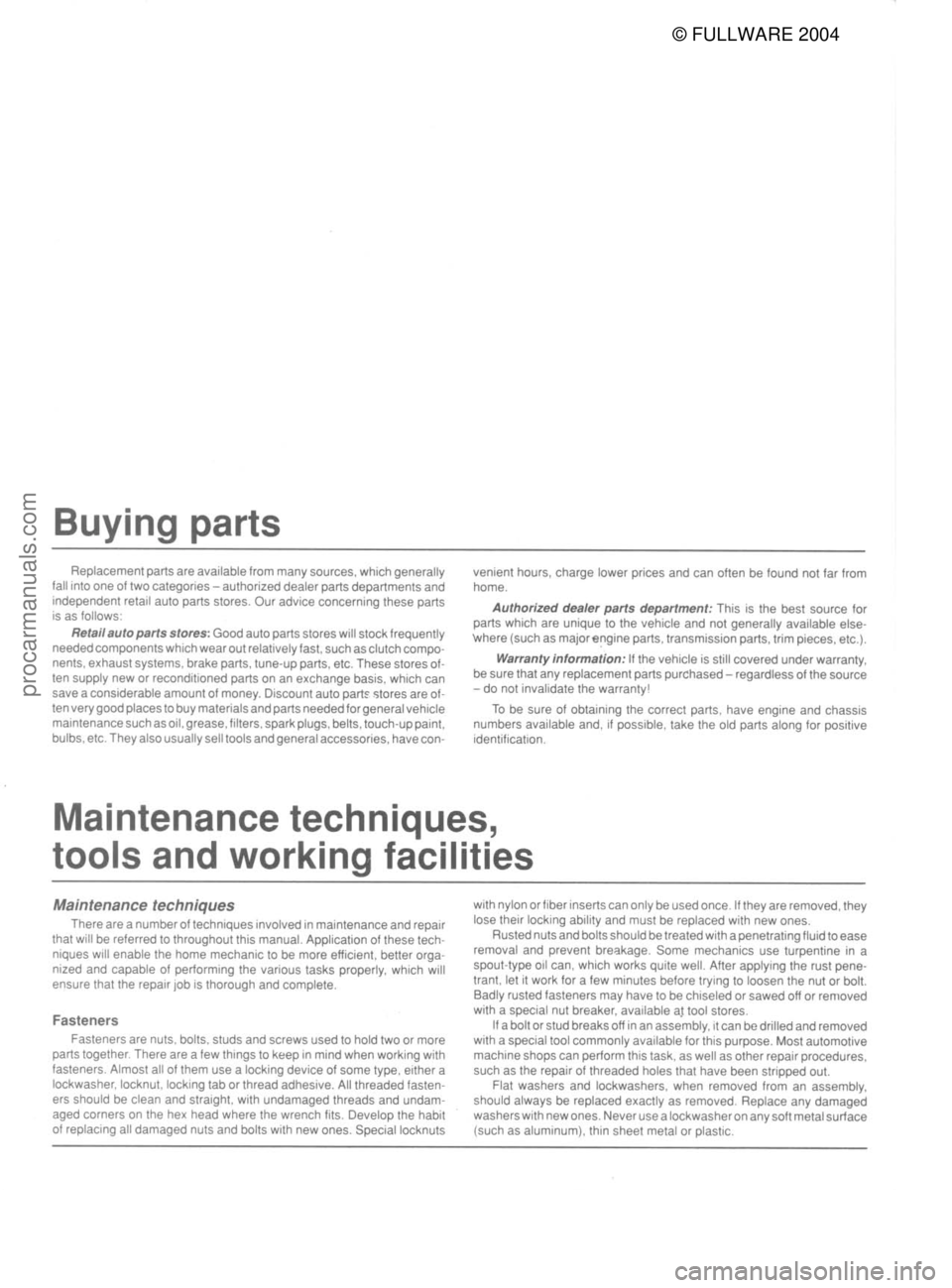 FORD MUSTANG 1979  Service Repair Manual © FULLWARE 2004procarmanuals.com 