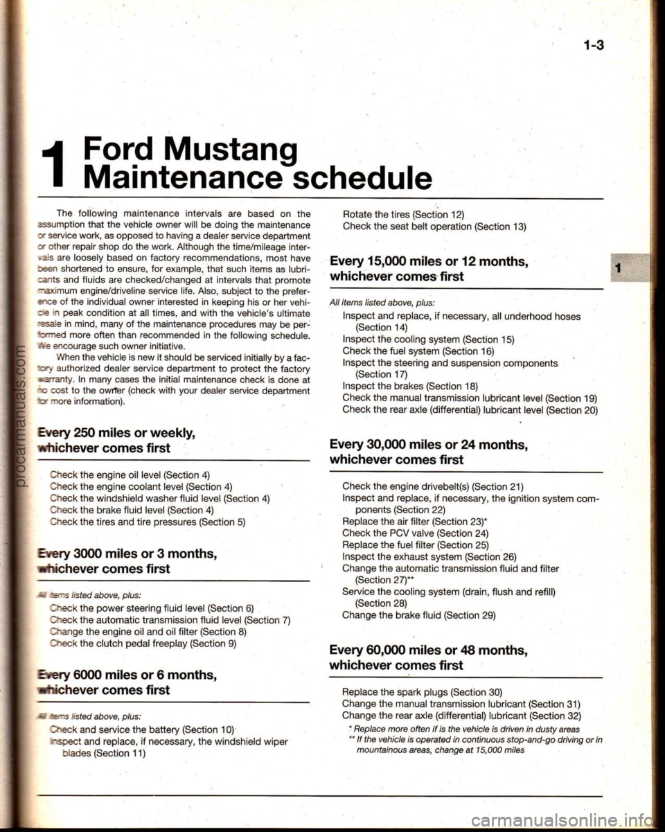 FORD MUSTANG 1994  Service Repair Manual procarmanuals.com 