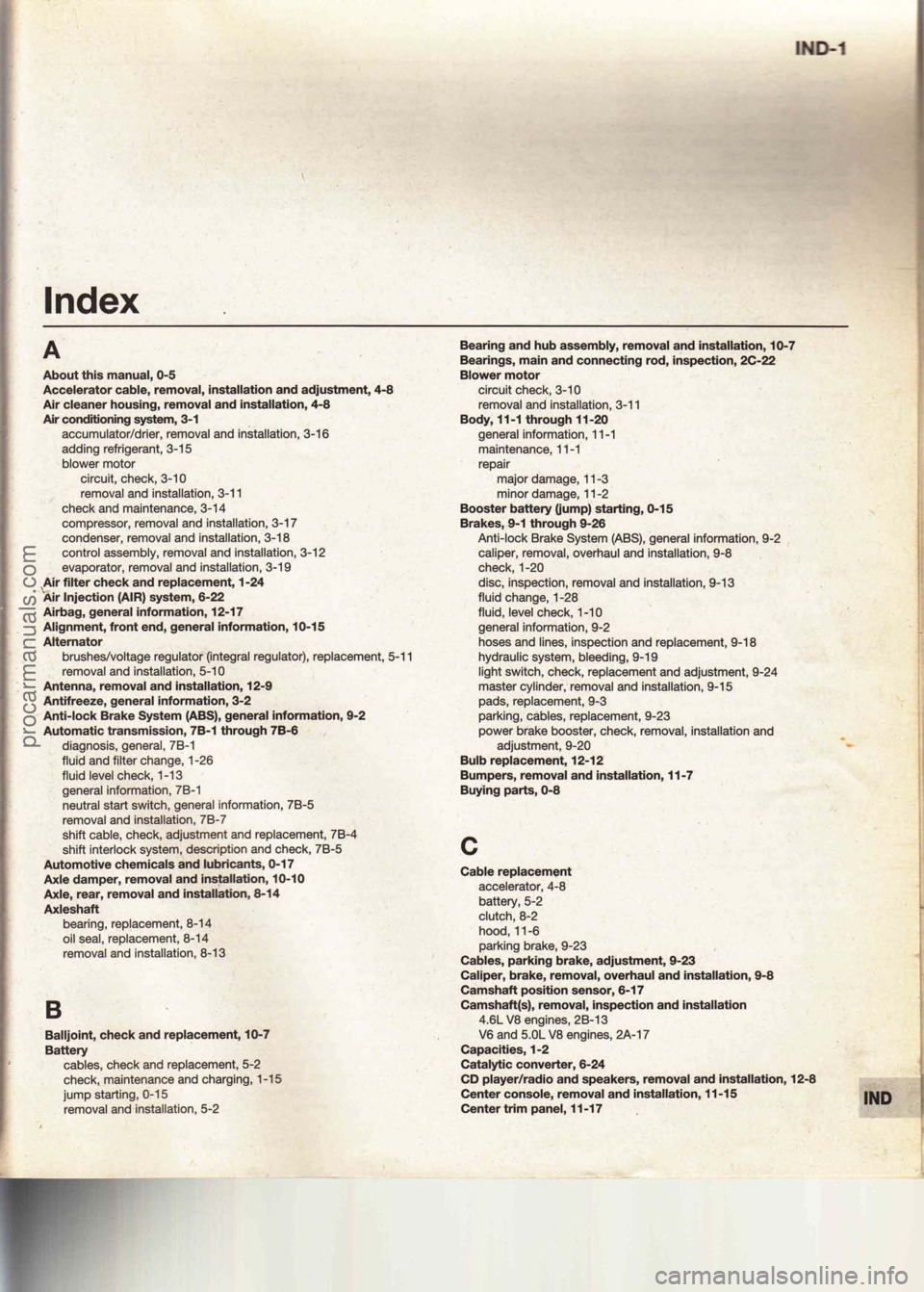 FORD MUSTANG 1994  Service Repair Manual procarmanuals.com 