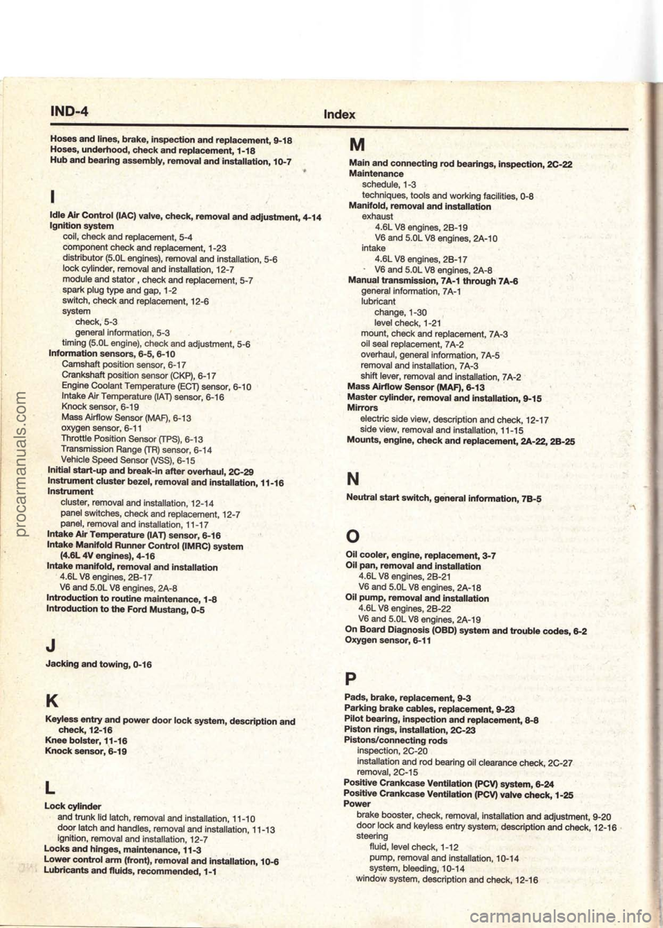 FORD MUSTANG 1994  Service Repair Manual procarmanuals.com 