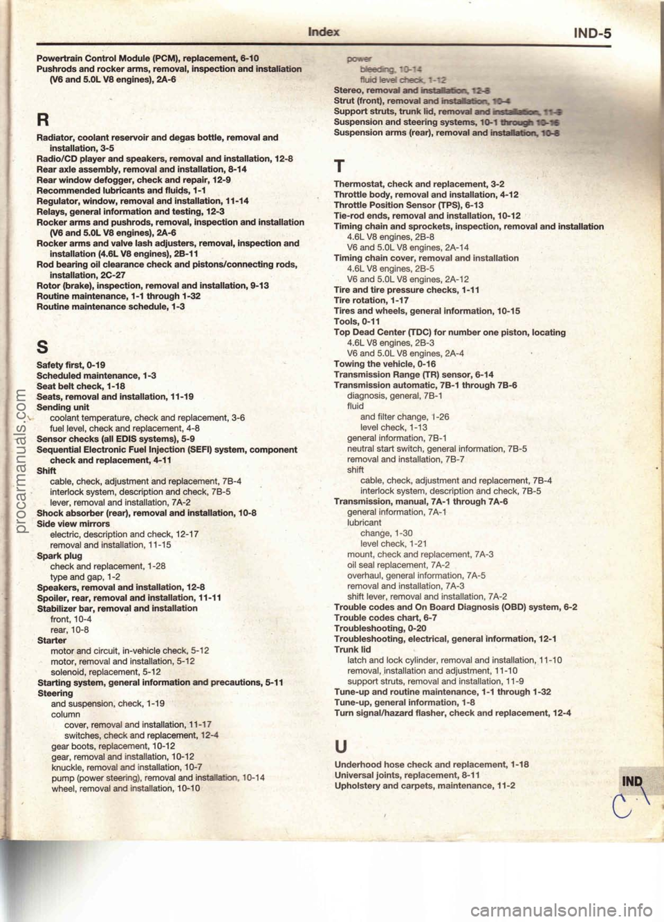 FORD MUSTANG 1994  Service Repair Manual procarmanuals.com 