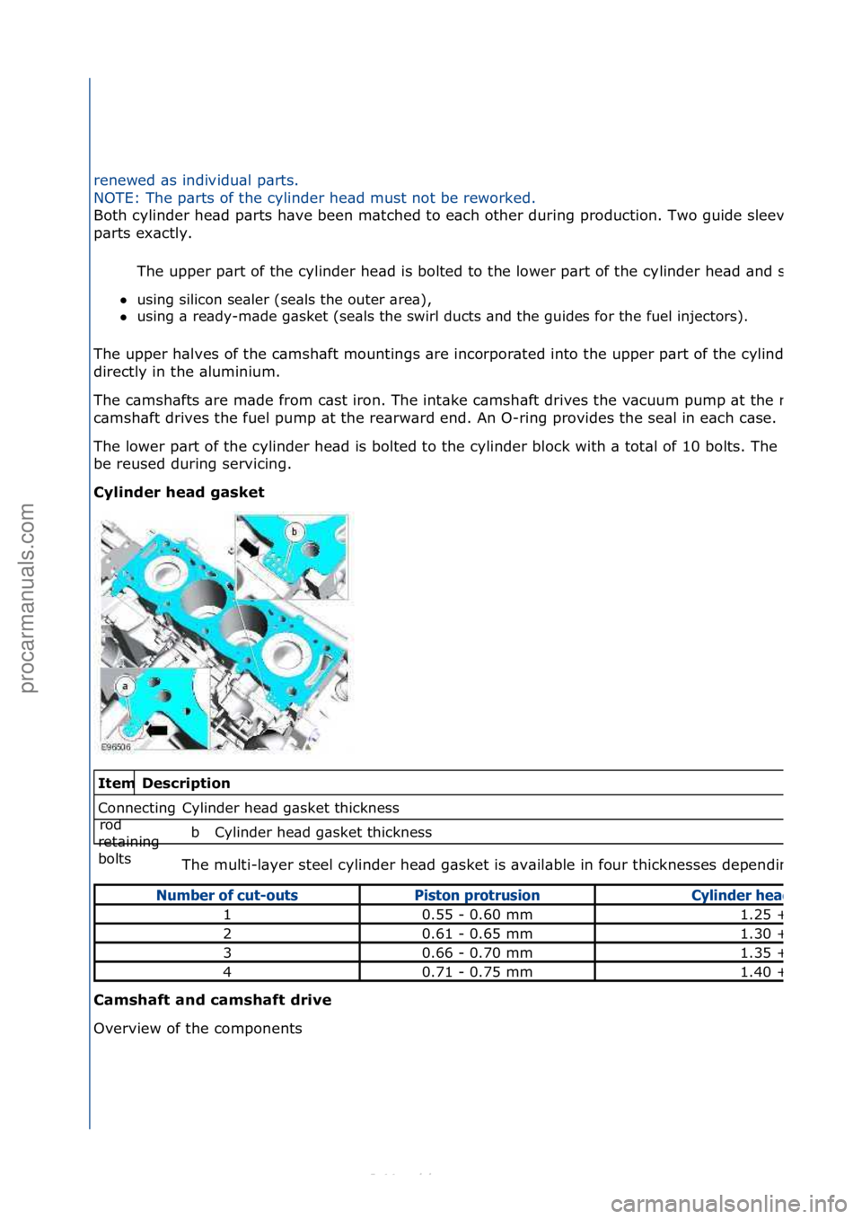 FORD S-MAX 2006  Service Repair Manual renewed as individual parts. 
NOTE: T\fe parts \bf t\fe cylinder \fead must n\bt be rew\brked. 
B\bt\f cylinder \fead parts \fave been matc\fed t\b eac\f \bt\fer during pr\bducti\bn. Tw\b guide sleeve