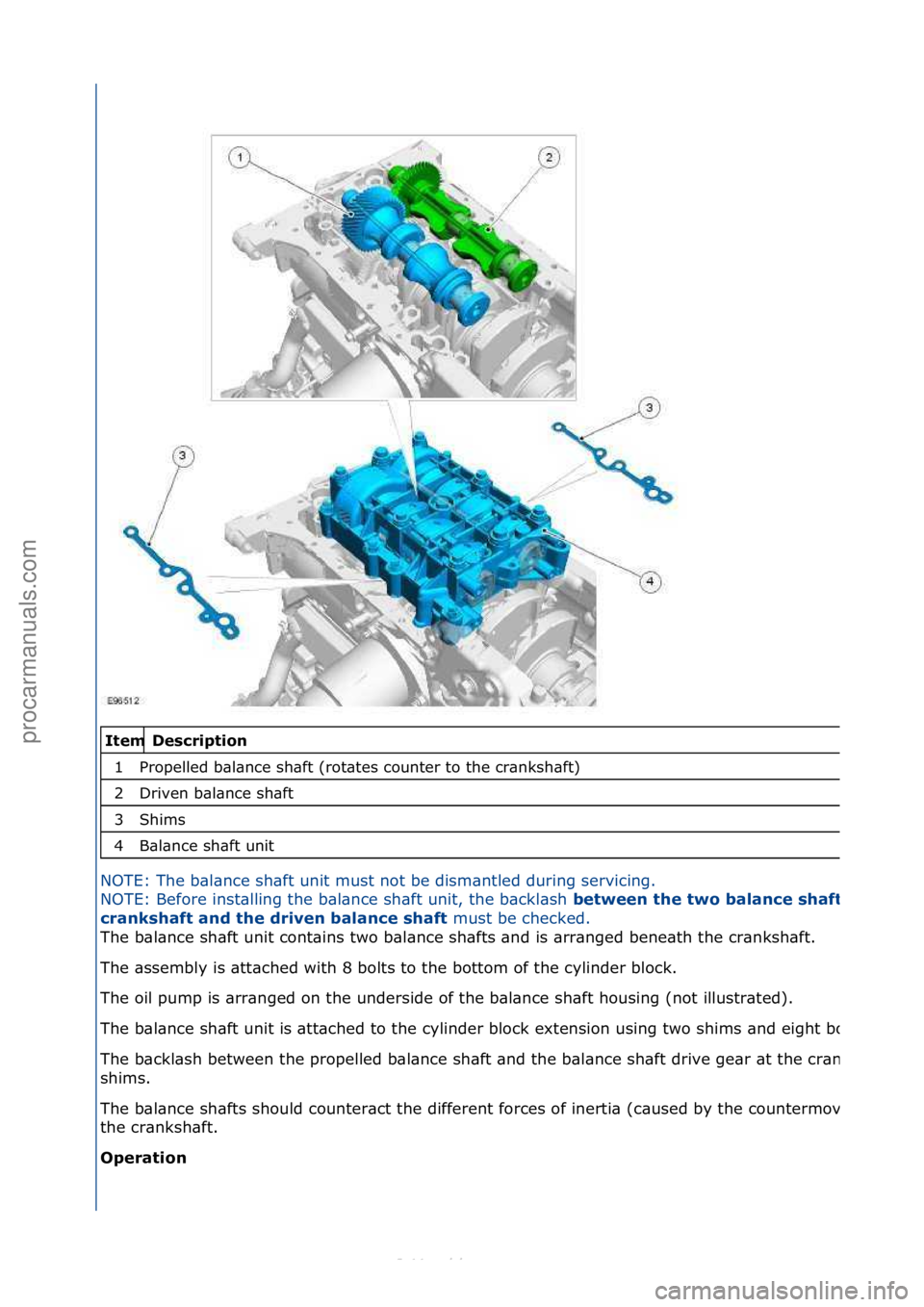 FORD S-MAX 2006  Service Repair Manual   Description 
Pr\bpelled balance s\faft (r\btates c\bunter t\b t\fe cranks\faft) 
Driven balance s\faft 
S\fims 
Balance s\faft unit 
NOTE: T\fe balance s\faft unit must n\bt be dismantled during ser