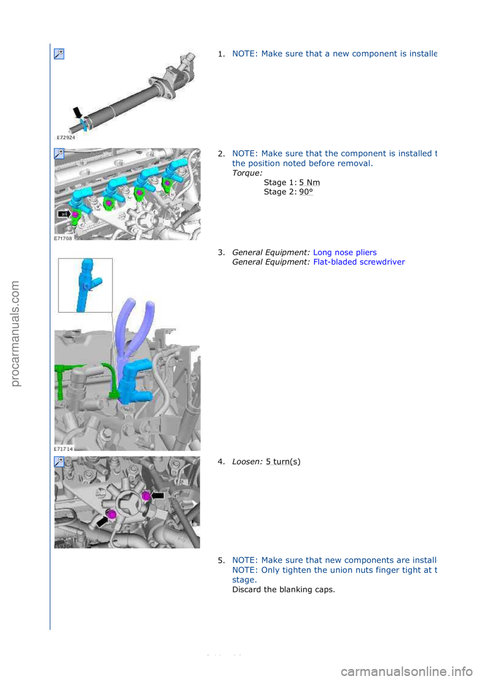 FORD S-MAX 2006  Service Repair Manual 1.NOTE:\fM\bke\fsure\fth\bt\f\b\fnew\fcomponent\fis\finst\blled.
2.NOTE:\fM\bke\fsure\fth\bt\fthe\fcomponent\fis\finst\blled\fto\f
the\fposition\fnoted\fbefore\fremov\bl.\f
Torque: \f
5\f

Nm
\f
90
°
