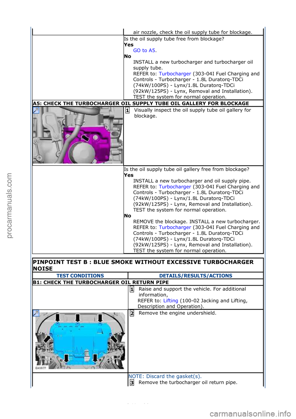 FORD S-MAX 2006  Service Repair Manual \bir\fnozzle,\fcheck\fthe\foil\fsupply\ftube\ffor\fblock\bge.\f
Is\fthe\foil\fsupply\ftube\ffree\ffrom\fblock\bge?\f
Yes GO\fto\fA5.\f\f
No  I

NSTALL\f\b\fnew\fturboch\brger\f\bnd\fturboch\brger\foil
