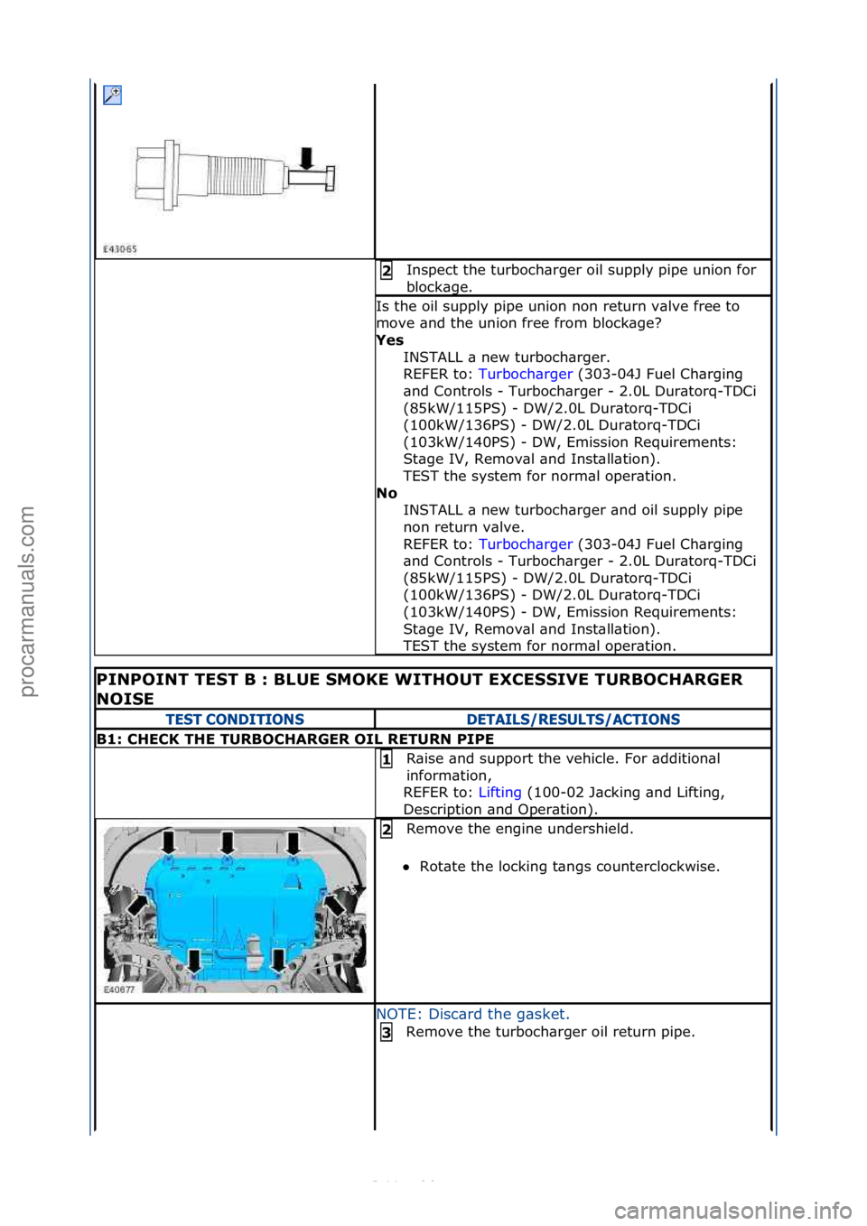 FORD S-MAX 2006  Service Repair Manual Inspect\fthe\fturboch\brger\foil\fsupply\fpipe\funion\ffor\f
block\bge.\f2 
Is\fthe\foil\fsupply\fpipe\funion\fnon\freturn\fv\blve\ffree\fto\f
move\f\bnd\fthe\funion\ffree\ffrom\fblock\bge?\f\f
Yes IN