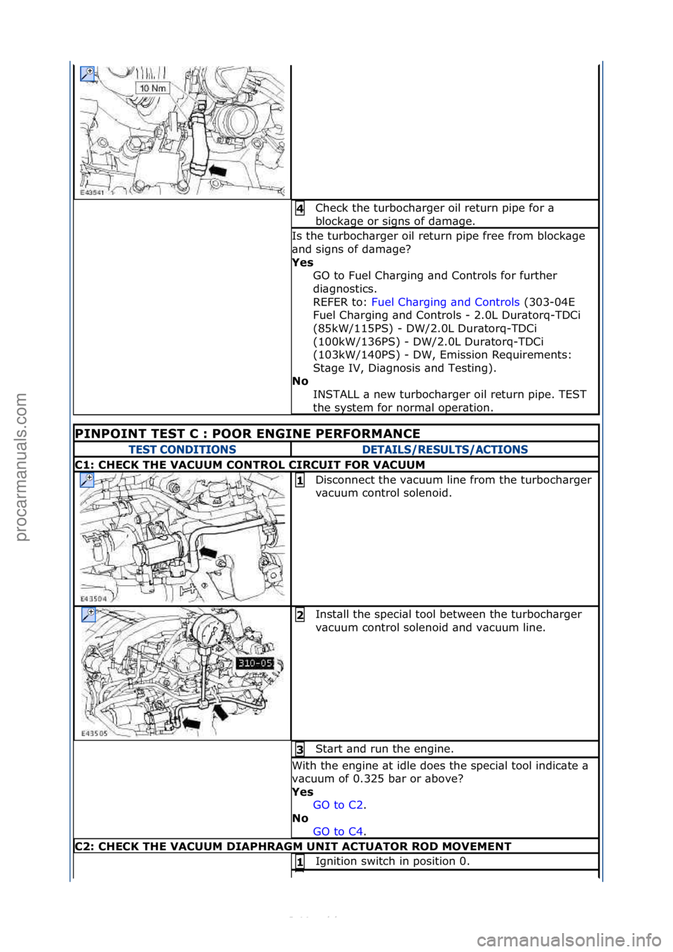 FORD S-MAX 2006  Service Repair Manual Check\fthe\fturboch\brger\foil\freturn\fpipe\ffor\f\b\f
block\bge\for\fsigns\fof\fd\bm\bge.\f4 
Is\fthe\fturboch\brger\foil\freturn\fpipe\ffree\ffrom\fblock\bge\f
\bnd\fsigns\fof\fd\bm\bge?\f
Yes GO\f