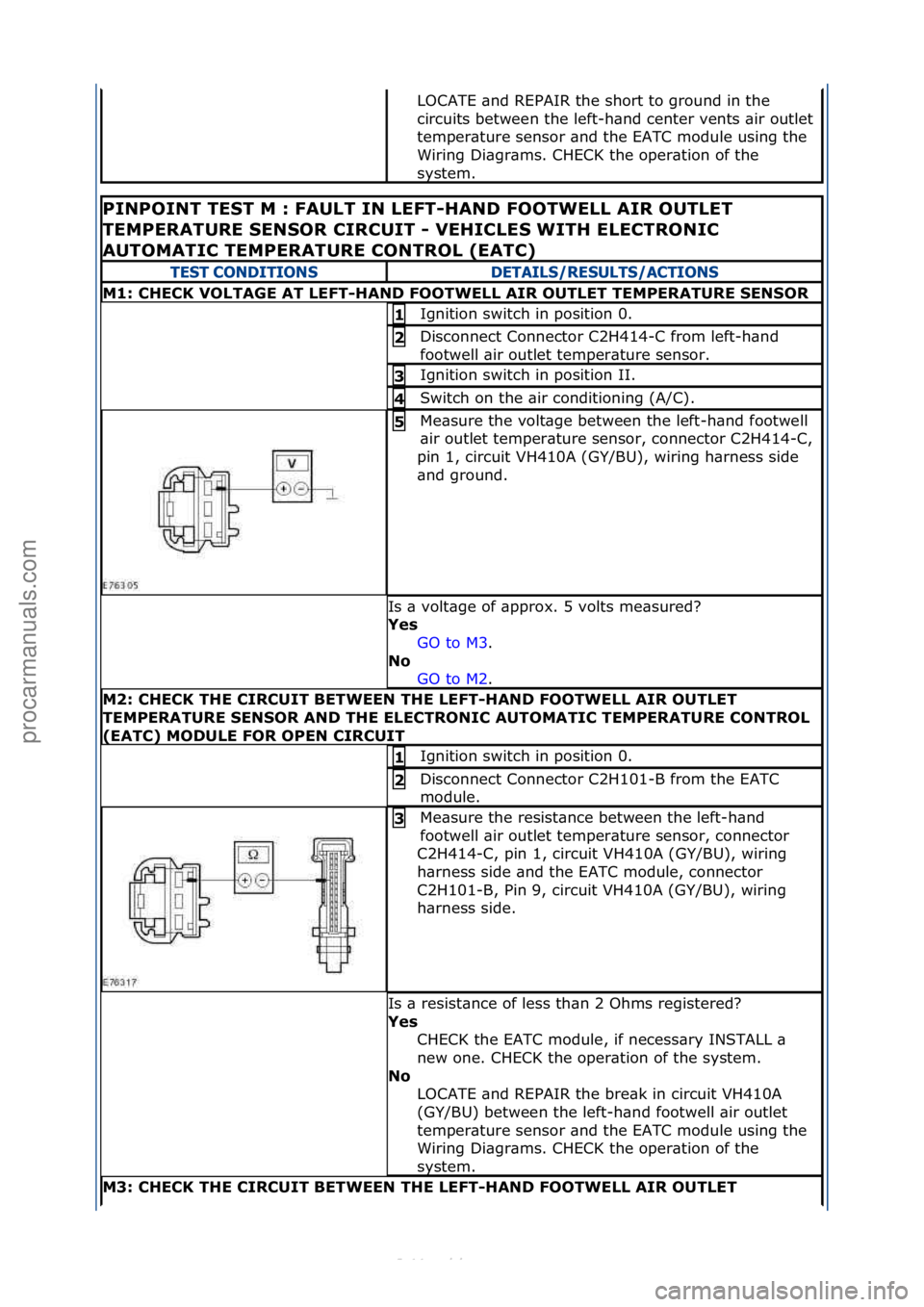 FORD S-MAX 2006  Service Repair Manual LOCATE\f\bnd\fREPAIR\fthe\fshort\fto\fground\fin\fthe\f
circuits\fbetween\fthe\fleft-h\bnd\fcenter\fvents\f\bir\foutlet\f
temper\bture\fsensor\f\bnd\fthe\fEATC\fmodule\fusing\fthe\f
Wiring\fDi\bgr\bms
