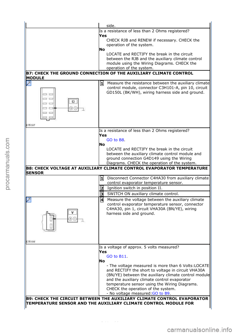 FORD S-MAX 2006  Service Repair Manual side.\f
Is\f\b\fresist\bnce\fof\fless\fth\bn\f2\fOhms\fregistered?\f
Yes\bCHECK\fRJB\f\bnd\fRENEW\fif\fnecess\bry.\fCHECK\fthe\f
oper\btion\fof\fthe\fsystem.\f
No\b
LOCATE\f\bnd\fRECTIFY\fthe\fbre\bk\