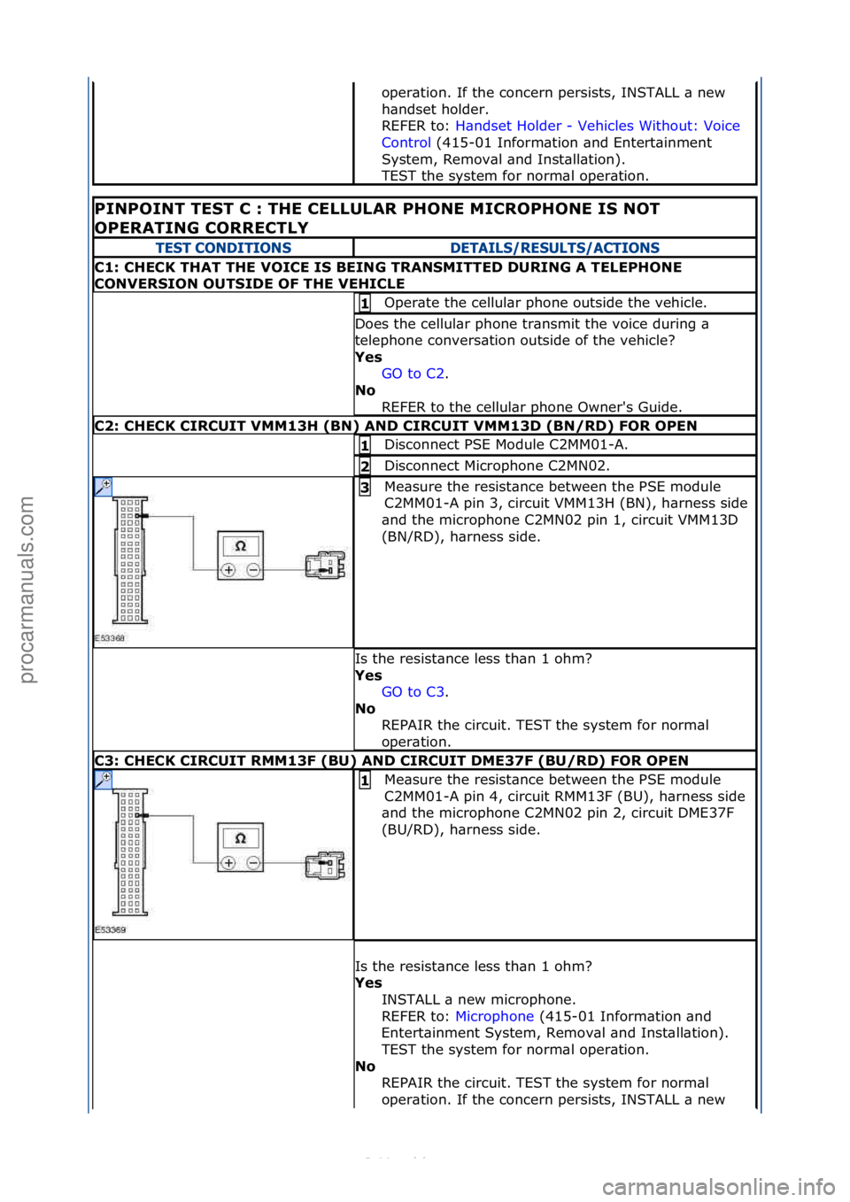 FORD S-MAX 2006  Service Repair Manual oper\btion.\fIf\fthe\fconcern\fpersists,\fINSTALL\f\b\fnew\f
h\bndset\fholder.\f\f
REFER\fto:\fH\bndset\fHolder\f-\fVehicles\fWithout:\fVoice\f
Con

trol \f(415-01\fInform\btion\f\bnd\fEntert\binment\
