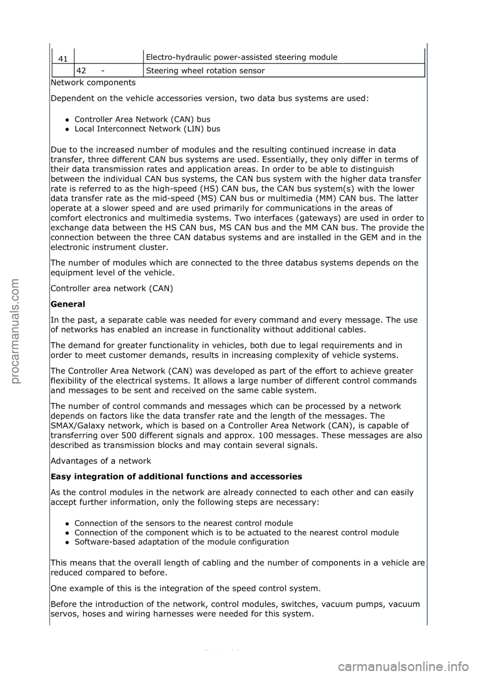 FORD S-MAX 2006  Service Repair Manual Electro-hydr\bulic\fpower-\bssisted\fsteering\fmodule\f
Steering\fwheel\frot\btion\fsensor\f
Network\fcomponents\f
De

pendent\fon\fthe\fvehicle\f\bccessories\fversion,\ftwo\fd\bt\b\fbus\fsystems\f\br
