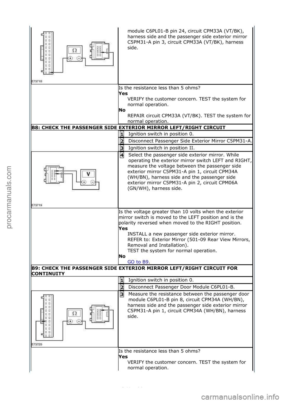 FORD S-MAX 2006  Service Repair Manual module\fC6PL01-B\fpin\f24,\fcircuit\fCPM33A\f(VT/BK),\f
h\brness\fside\f\bnd\fthe\fp\bssenger\fside\fexterior\fmirror\f
C5PM31-A\fpin\f3,\fcircuit\fCPM33A\f(VT/BK),\fh\brness\f
side.\f
Is\fthe\fresist