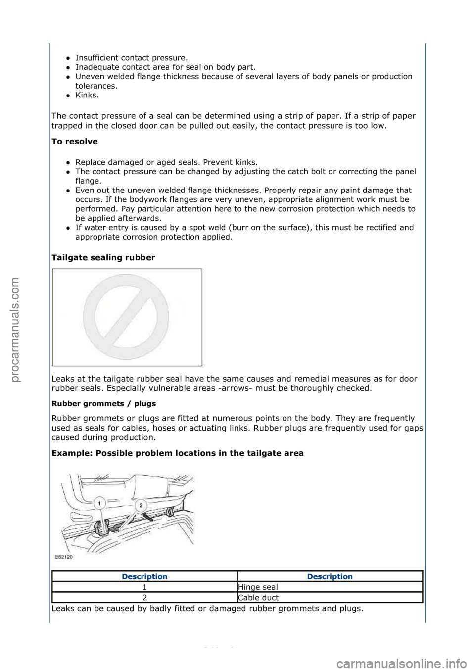 FORD S-MAX 2006  Service Repair Manual Insufficient\fcont\bct\fpressure.\f\f
 In\bdequ\bte\fcont\bct\f\bre\b\ffor\fse\bl\fon\fbody\fp\brt.\f\f
 Uneven\fwelded\ffl\bnge\fthickness\fbec\buse\fof\fsever\bl\fl\byers\fof\fbody\fp\bnels\for\f
