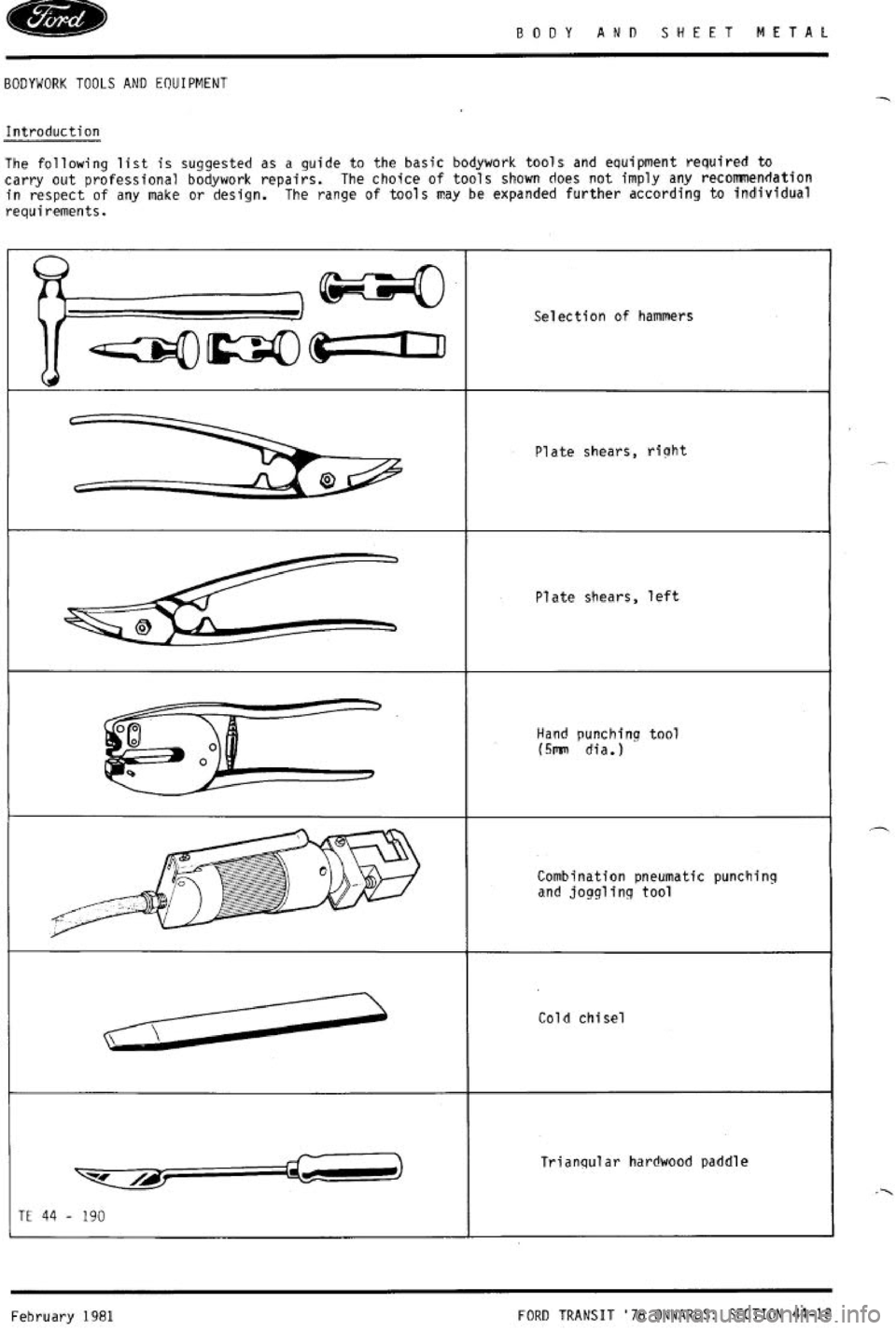 FORD TRANSIT 1978  Service Repair Manual 
