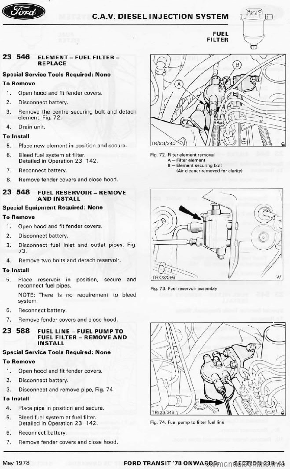 FORD TRANSIT 1978  Service Repair Manual 