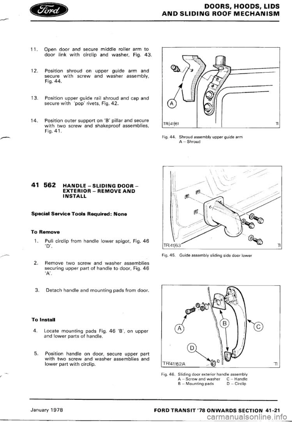 FORD TRANSIT 1978  Service Repair Manual 