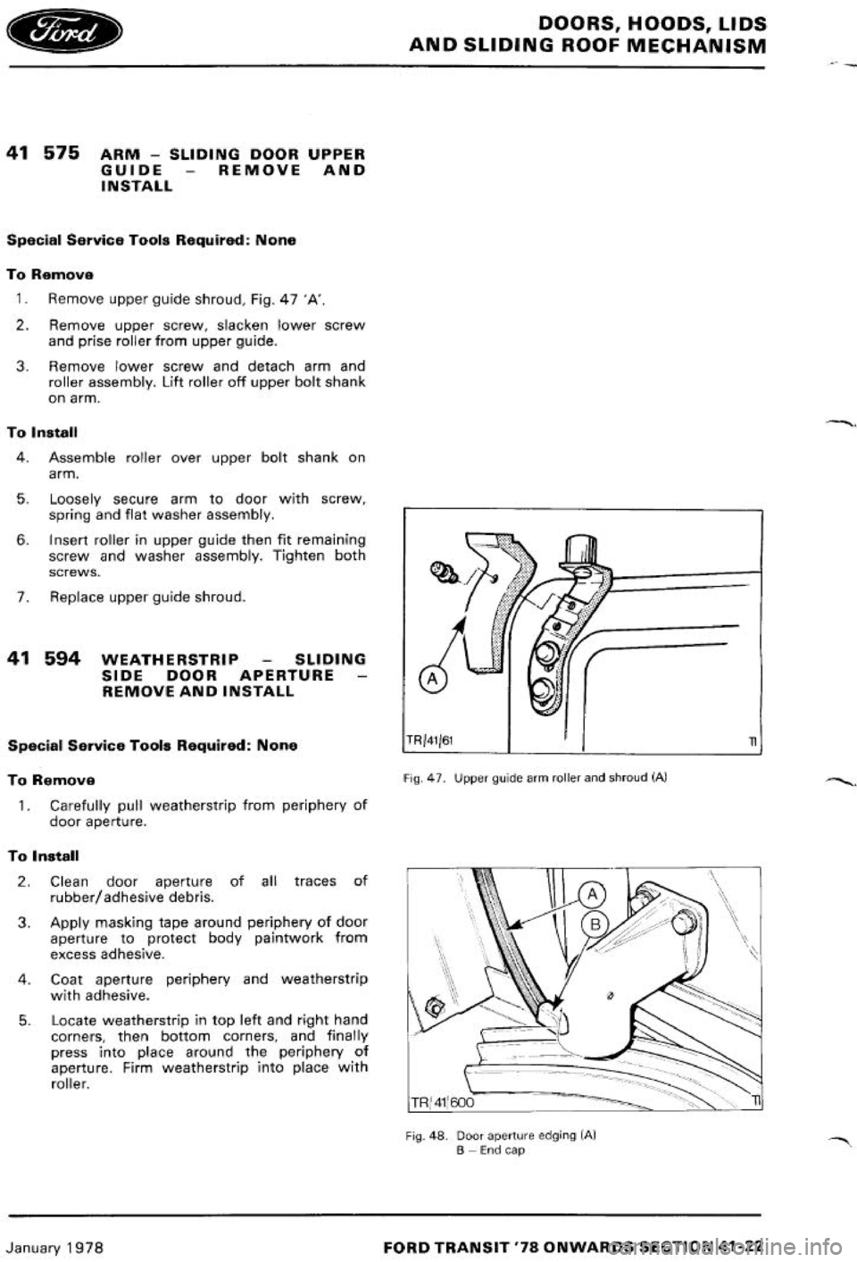 FORD TRANSIT 1978  Service Repair Manual 