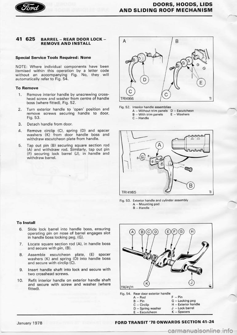 FORD TRANSIT 1978  Service Repair Manual 