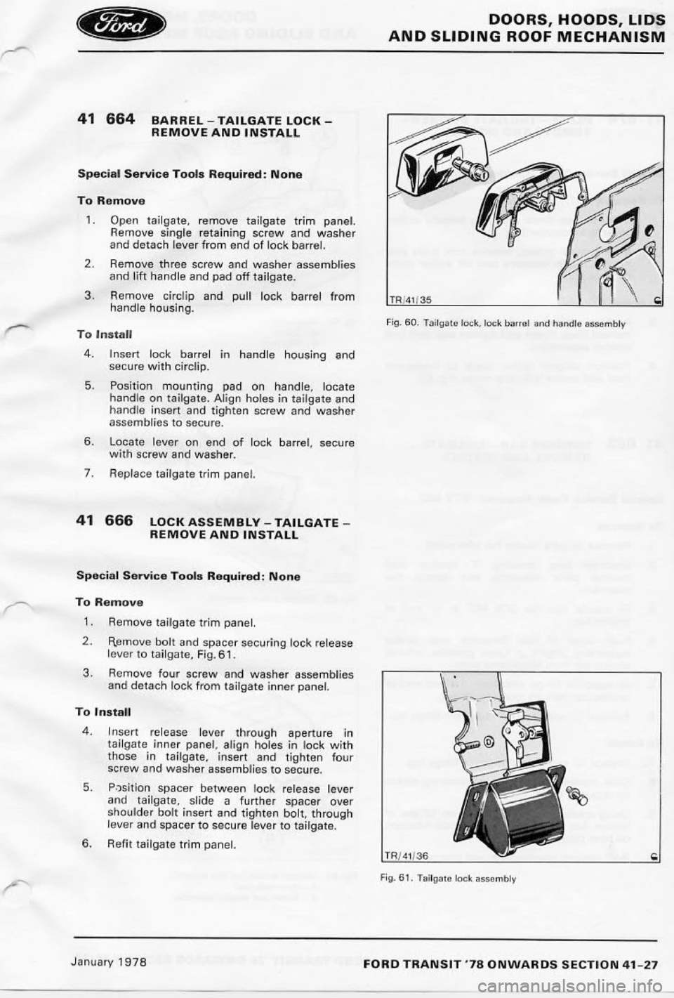 FORD TRANSIT 1978  Service Repair Manual 