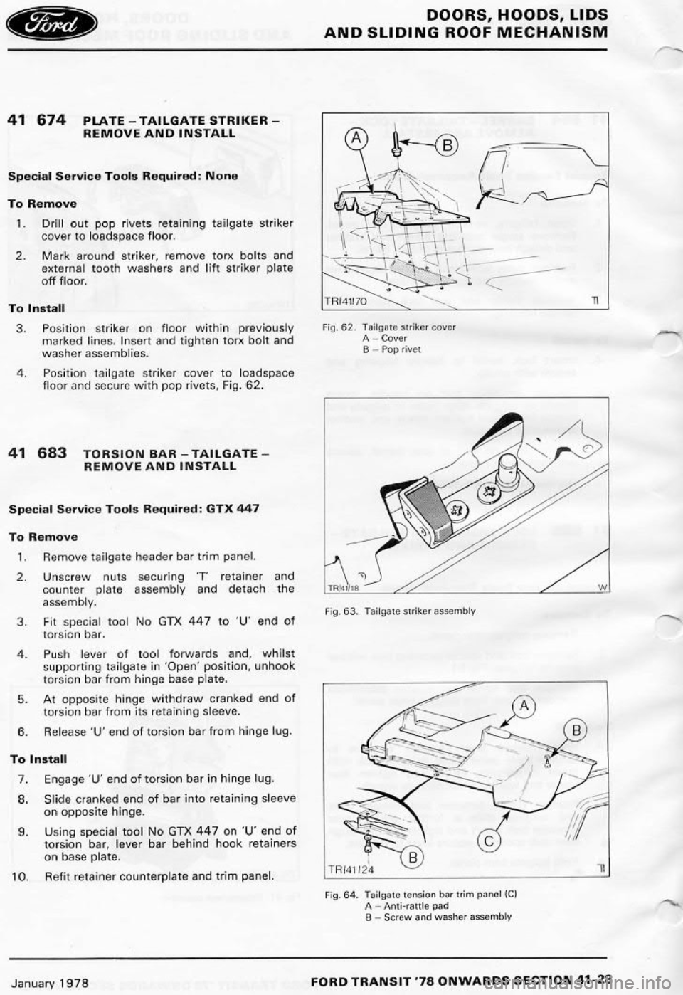 FORD TRANSIT 1978  Service Repair Manual 