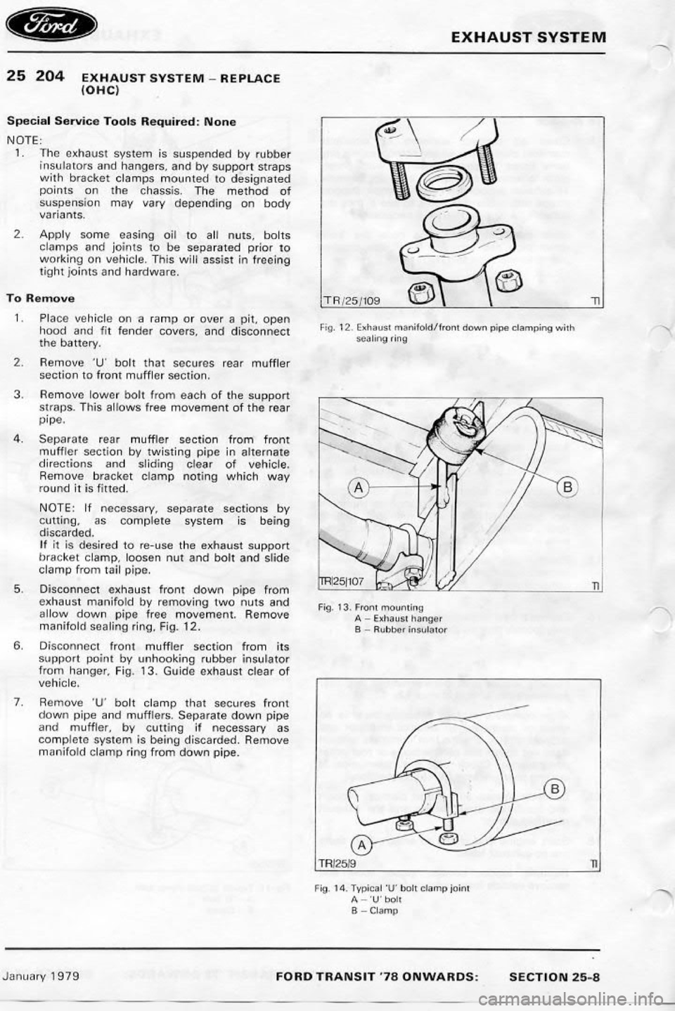 FORD TRANSIT 1978  Service Repair Manual 