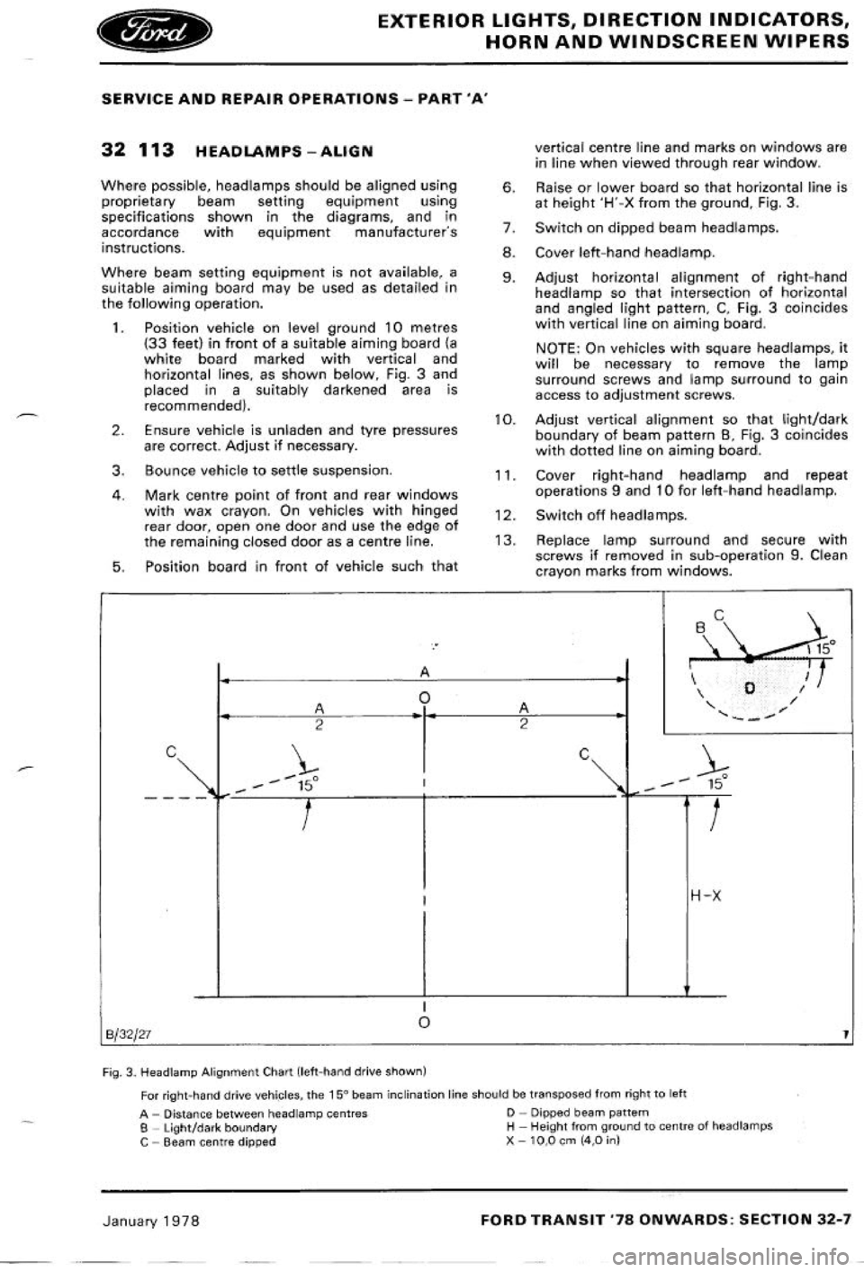 FORD TRANSIT 1978  Service Repair Manual 