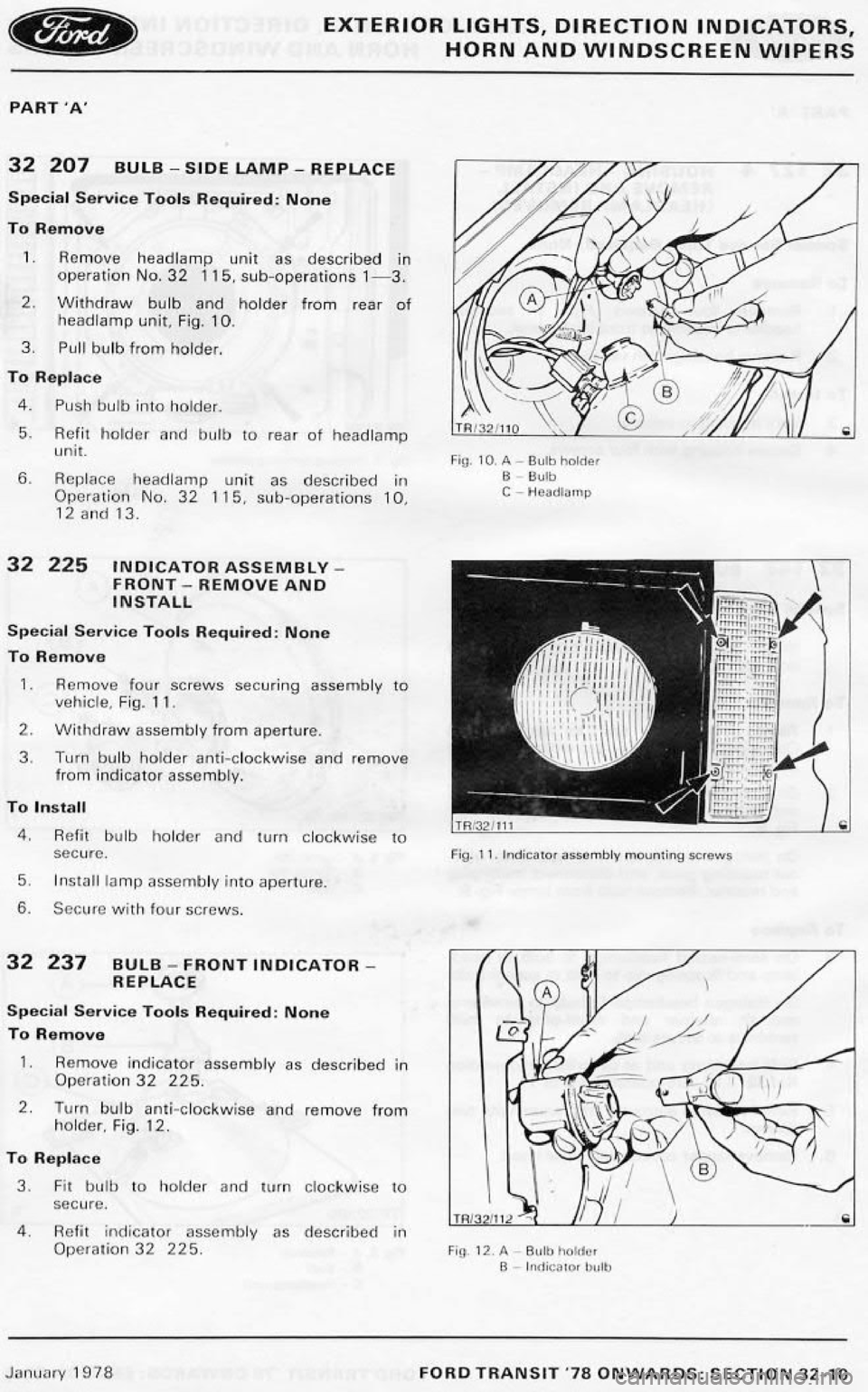 FORD TRANSIT 1978  Service Repair Manual 