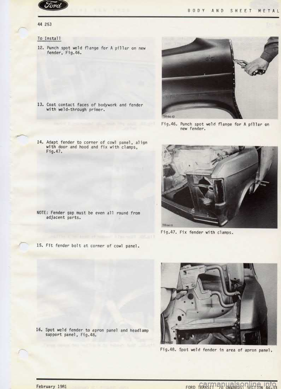 FORD TRANSIT 1978  Service Repair Manual 